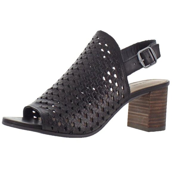 Lucky Brand Womens Verazino Woven Open Toe Slingback Sandals in Black - Size 5.5 - Picture 1 of 8